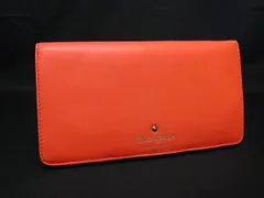 ■美品■ kate spade ケイトスペード レザー 二つ折り 長財布 ウォレット 札入れ 小銭入れ カード入れ レディース オレンジ系 DM5972