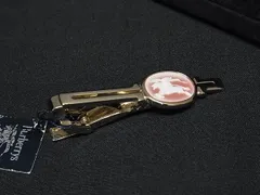 Burberrys バーバリーズ カメオ タイクリップ ネクタイピン ビジネス 紳士 メンズ シャンパンゴールド系×レッド系 DM5987