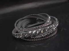 SWAROVSKI スワロフスキー スエード ラインストーン ブレスレット アクセサリー レディース グレー系 DM4985