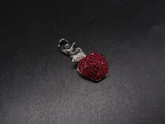 SWAROVSKI スワロフスキー アップルモチーフ 林檎 ラインストーン チャーム パーツ アクセサリー レッド系×シルバー系 DM5025