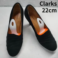 【セール開催中】小さいサイズ　Clarks　クラークス　パンプス　ヒールパンプス　ハイヒール　厚底　ブラック　スエード　22cm
