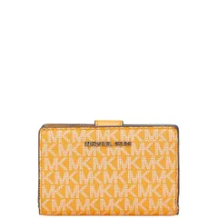 マイケルコース JET SET TRAVEL L字ファスナー 二つ折り財布 ブラウン PVC レディース Michael Kors【1-0208026】