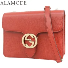 GUCCI(グッチ) インターロッキングG チェーンショルダーバッグ ショルダーバッグ 肩掛け 斜め掛け レザー レッド赤 シャンパンゴールド金具 510304 レディース 40802183291【中古】【アラモード】