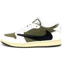 ナイキNIKE×トラヴィスTravis Scott【AIR JORDAN 1 RETRO LOW OG SP Reverse Olive DM7866 200】エアジョーダン1スニーカー h7373