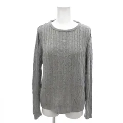 ショコラフィネローブ chocol raffine robe 美品 ニット セーター F 灰色 グレー ケーブル編み ラウンドネック 長袖 60163CB0000 /HW ■ECF001