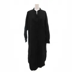 ショコラフィネローブ chocol raffine robe シャツワンピース F 黒 ブラック 長袖 バンドカラー ロング丈  前開き 6A23L0H0900 /HW ■ECF001
