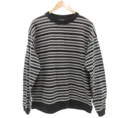 バックナンバー BACK NUMBER Tシャツ ロンT M 長袖 ボーダー柄 コットン 黒 ブラック グレー /NU ■ECG003