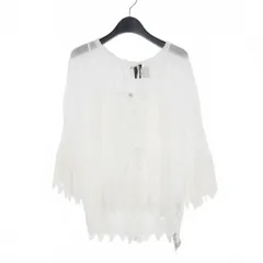 ロエベ LOEWE Paula's Ibiza Macrame Top マクラメレース コットンオーガンジー ブラウス チュニック シースルー 32 白 ホワイトのサムネイル