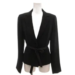 コムサイズム COMME CA ISM テーラードジャケット 黒 ブラック ノッチドラペル 長袖 ウエストベルト付き ECF003 /KR ■ECF003