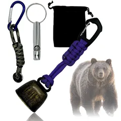 【新品】 Liebste 熊鈴 熊よけ鈴 ワンタッチ 消音機能 付き ホイッスル付 熊よけ 熊よけグッズ 鈴 (パラコード, パープル) 1