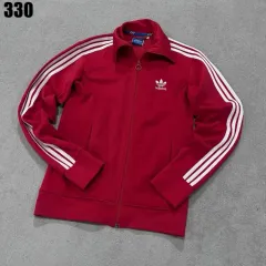 アディダス 3本線 トラック ジャケット レッド