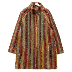ミッソーニ MISSONI ウール モヘア ループニット コート ジャケット ストライプ マルチカラー 44 大きいサイズのサムネイル