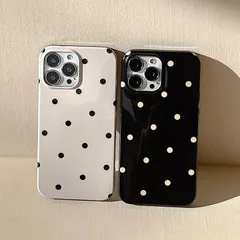 iPhoneケース アイフォンケース スマホケース iphoneカバー ドット 可愛い おしゃれ 韓国 ソフト 軽量 ブラック ホワイト 学生 推し活