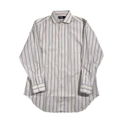 90s 00s Polo by Ralph Lauren ポロ ラルフローレン ESTATE ストライプ 長袖 ワイシャツ ドレスシャツ 41-82 /ホワイト×ブルー系 メンズ ビンテージ
