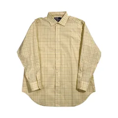 90s Polo by Ralph Lauren ポロ ラルフローレン PHILIP タッタソール 長袖 ワイシャツ ドレスシャツ 16 1/2-33 /イエロー系 メンズ ビンテージ