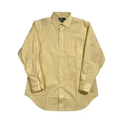 90s 00s Polo by Ralph Lauren ポロ ラルフローレン PHILIP ストライプ 長袖 ワイシャツ ドレスシャツ 41-84 /イエロー×ブルー系 メンズ ビンテージ