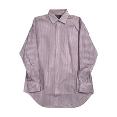 90s 00s Polo by Ralph Lauren ポロ ラルフローレン PHILIP ストライプ 長袖 ワイシャツ  ドレスシャツ サイズ 41-84/ピンク×ブルー系 メンズ  ビンテージ