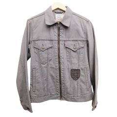 Levi's リーバイス ジップ デニムジャケット L グレー ブルゾン ワークジャケット ロック53 刺繍 ワッペン カジュアル メンズ アウター