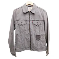 Levi's リーバイス ジップ デニムジャケット L グレー  ブルゾン ワークジャケット ロック53 刺繍 ワッペン カジュアル メンズ アウター