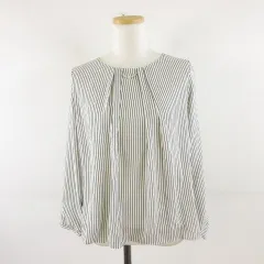 グラシア GLACIER カットソー ストライプ 長袖 白 黒 S *A92