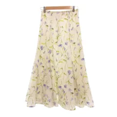 プロポーション ボディドレッシング PROPORTION BODY DRESSING ロングフレアスカート S 花柄 白 ホワイト 緑 紫 パープル /SX ■ECF001