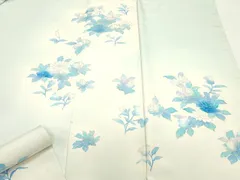 平和屋着物▼付下げ　反物　着尺　錦華織　草花文　暈し染め　金彩　逸品　未使用　DABC4487zy