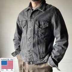 1987年製 USA製 リーバイス 71506  SIZE 46L 先染め ブラック デニム ジャケット 大きいサイズ ジージャン 80s ビンテージ D153-17-0004ZT