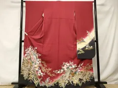平和屋着物■豪華振袖　駒刺繍　花籠文　暈し染め　正絹　逸品　CABE3224ev