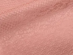 平和屋着物■上質な色無地　吉祥花地紋　鴇色　正絹　逸品　CABE3244ev