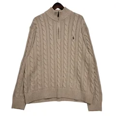 【中古品】POLO RALPH LAUREN ポロ・ラルフローレン BROWN PONY HALF ZIP CABLE KNIT ブラウンポニー ハーフジップ ケーブルニット 長袖 トップス 【147-260330-as-17-izu】