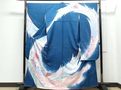 平和屋着物■豪華振袖　薔薇　孔雀　暈し染め　銀彩　正絹　逸品　CABD5552th