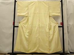 8183 未使用品 薄レモン 色無地 着物 正絹 茶道 法事 抱き茗荷 - メルカリ