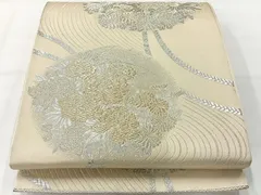 平和屋着物◎六通柄袋帯　花丸文　銀糸　正絹　逸品　AABH2409ukのサムネイル