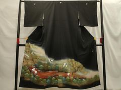 平和屋着物●訪問着　友禅　作家物　草花文　暈し染め　正絹　逸品　CABE2669yc 平和屋着物○訪問着 友禅 作家物 枝花文 暈し染め 正絹 逸品