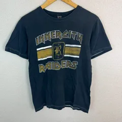 90s INNERCITY RAIDERS インナーシティレイダース 半袖 Tシャツ グラフィックプリント ブラック SMALLサイズ メンズ 古着 ストリート アメカジ