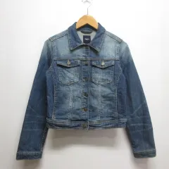 ギャップキッズ GAP KIDS デニム ジャケット 150 インディゴ ダメージ加工 ジージャン Gジャン ストレッチ 子供服