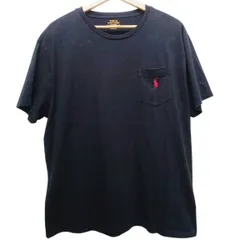 POLO RALPH LAUREN ポロラルフローレン Tシャツ ポケット付き 刺繍ロゴ ブラック 黒 CLASSIC FIT 半袖 メンズL 古着 定番 人気
