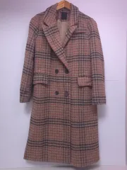 S OZOC チェック ダブル ロング コート 55