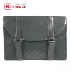 GUCCI グッチ クラッチバッグ ロゴ GG 145852  GGキャンバス/レザー ブラック