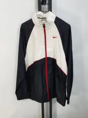 ナイキ ウィンドブレーカー オールドスクール ウーブン ジャケット ブラック 白 黒白 m