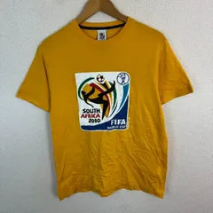 FIFA ワールドカップ 2010 Tシャツ ロゴプリント イエロー Sサイズ メンズ 古着 スポーツMIX ストリート