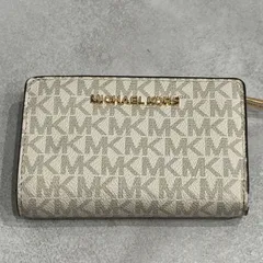 MICHAEL KORS マイケルコース シグネチャー PVC レザー MKロゴ 二つ折り財布 コンパクトウォレット ミディアムウォレット ラウンドファスナー 財布 サイフ 小銭入れ 札入れ カードケース パスケース 人気 定番