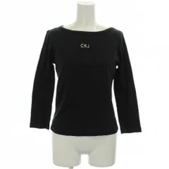 カルバンクラインジーンズ Calvin Klein Jeans Tシャツ カットソー S 黒 ブラック 長袖 ボートネック ロゴ /GG ■ECD001