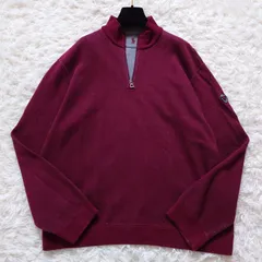 希少 ポロラルフローレン リバーシブル ハーフジップ スウェット 刺繍ロゴ ワッペン ジップロゴ　ボルドー　グレー　灰色