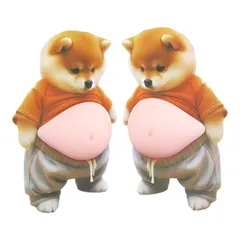【2枚セット】お腹 シール 犬 ぷにぷにシール マシュマロ 3D立体ステッカー かわいい 女の子 男の子 ふわり触感 手帳・ノート・封筒装飾 貼り直し可能
