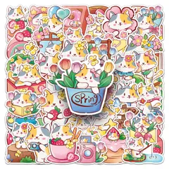 50枚のかわいいシールセット防水PVC素材のアップリケがかわいいおしゃれな絵柄は、日記や落書き、ノートパソコン、PC、携帯電話、装飾、コップ、プレゼント、文房具、スーツケース、ギター、自転車