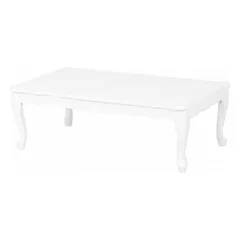 折りたたみテーブル ローテーブル 約幅100×奥行60×高さ33.5cm ホワイト ポプラ材 木製脚付き 猫脚 リビング ダイニング