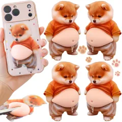 犬 お腹 シール3D 立体シール ぷにぷに おなか ステッカー 柔らかいお腹 かわいい立体デコレーション 携帯電話飾り用 DIY用 手帳用 日記帳用 ?用 ストレス解消 癒しグッズ ギフトに最適 4枚セット-02