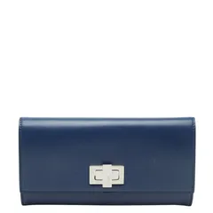 フェンディ ピーカブー 長財布 8M0377 ブルー レザー レディース FENDI【1-0260688】