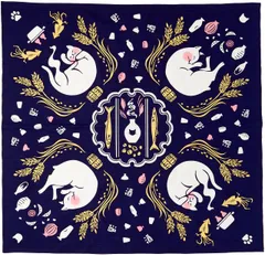 宮本 kenema 日本製 大風呂敷 大判 二四巾 和柄 手捺染 酔い猫 90×90cm 66687